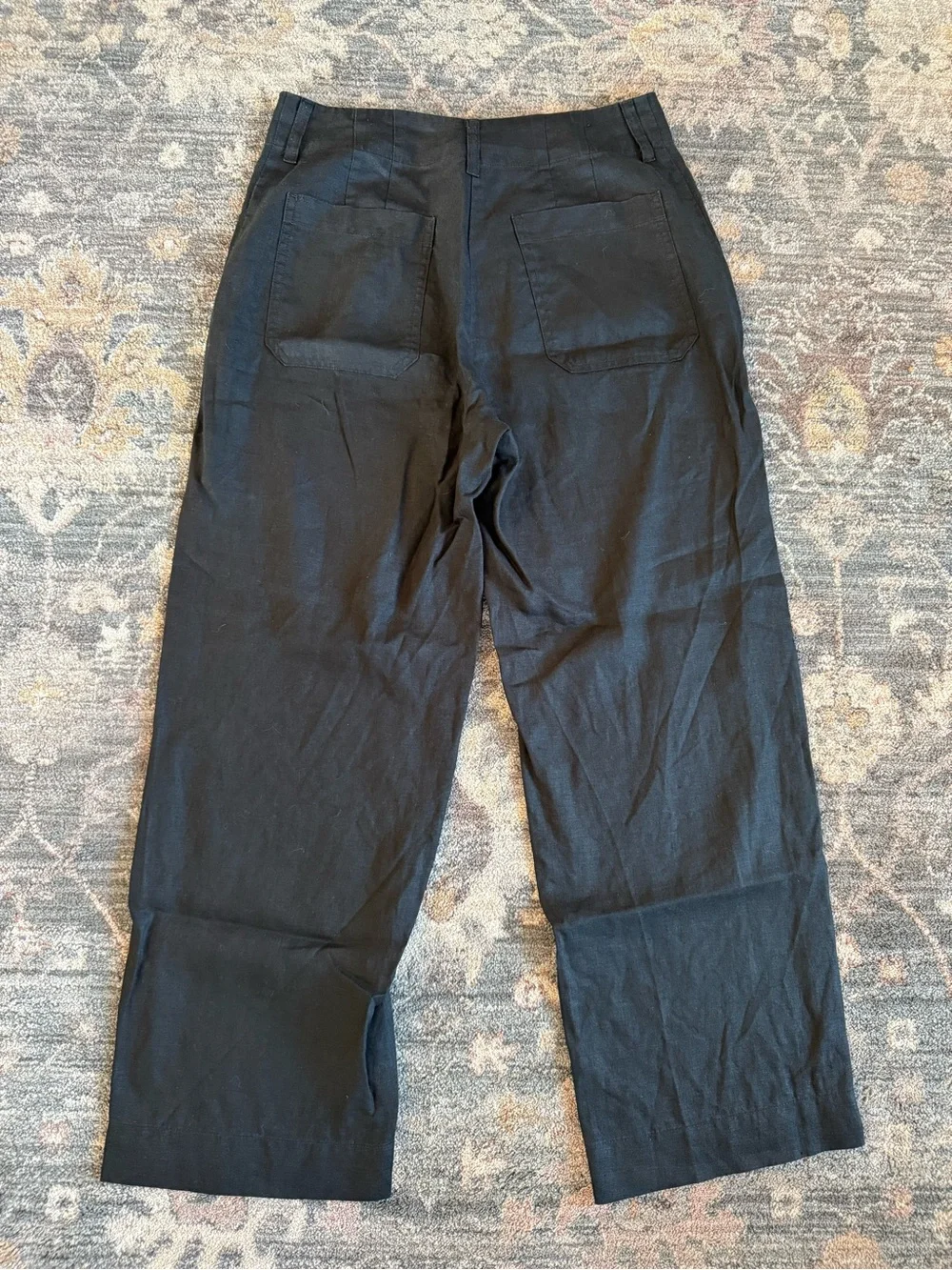 Quince 100% European Linen Patch Pocket Wide Leg Pants 6